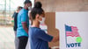 Woman voter at polls for the local election